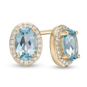 Elegant Gold and Blue Gemstone Earrings